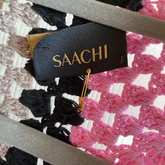 SAACHI NWT Vintage Inspired Boho Granny Square Knit Cardigan Sweater size O/S - Picture 12 of 17